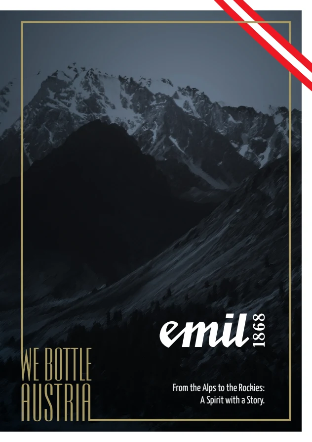 EMIL Sales Folder 2026 mit Alpenmotiv und goldenem Rahmen