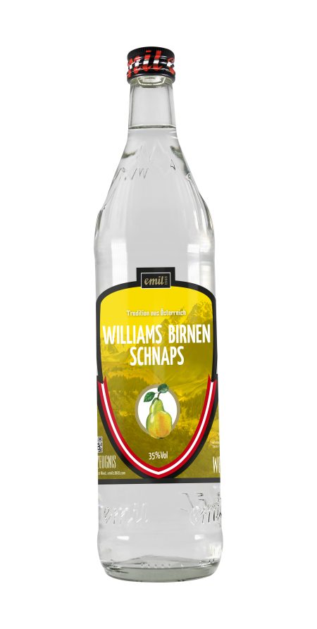 Tradition aus Österreich, emil 1868 Williams Birnen Schnaps in der 0,7 Liter Flasche