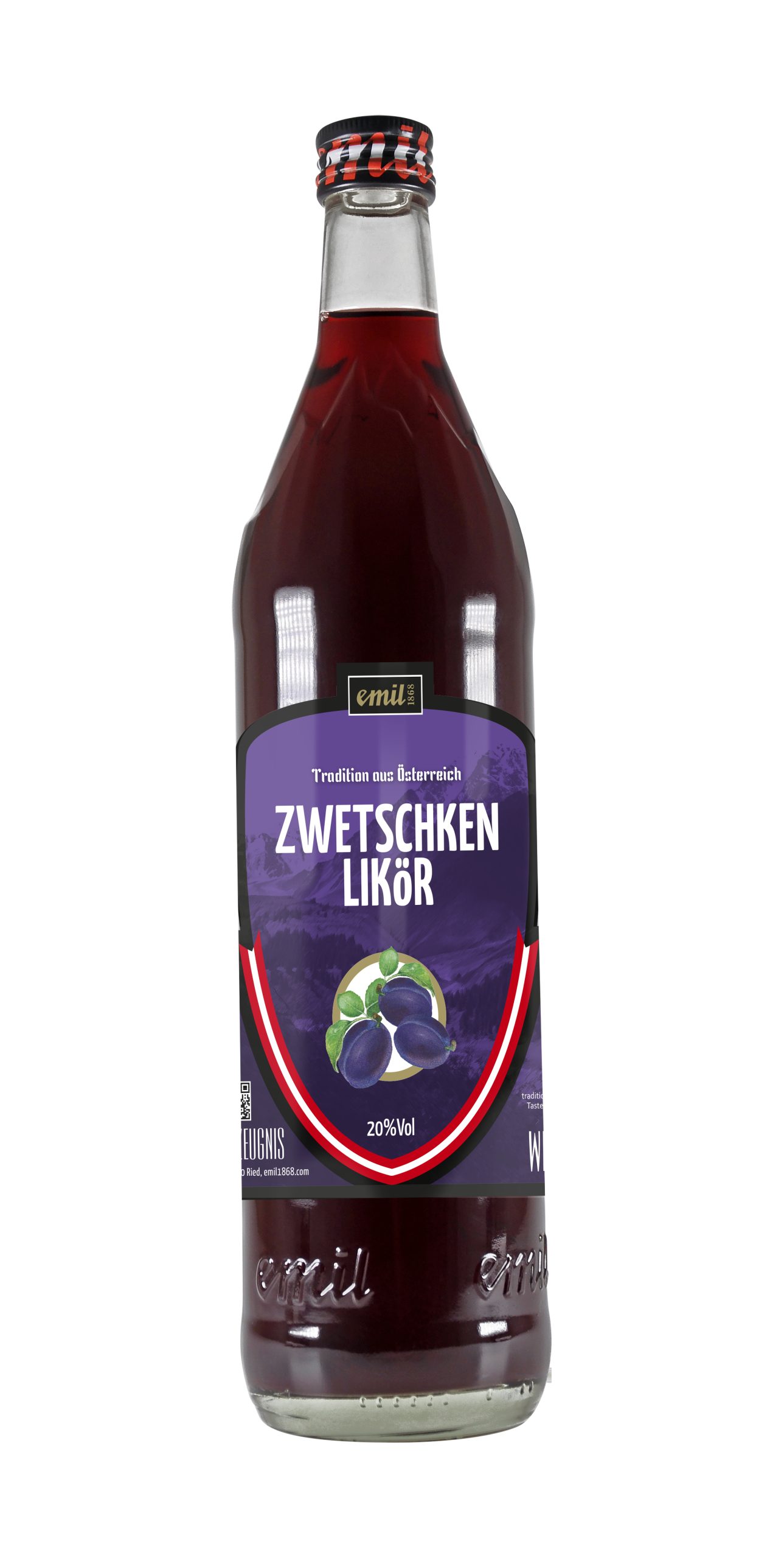 Tradition aus Österreich, emil 1868 Zwetschken Likör in der 0,7 Liter Flasche