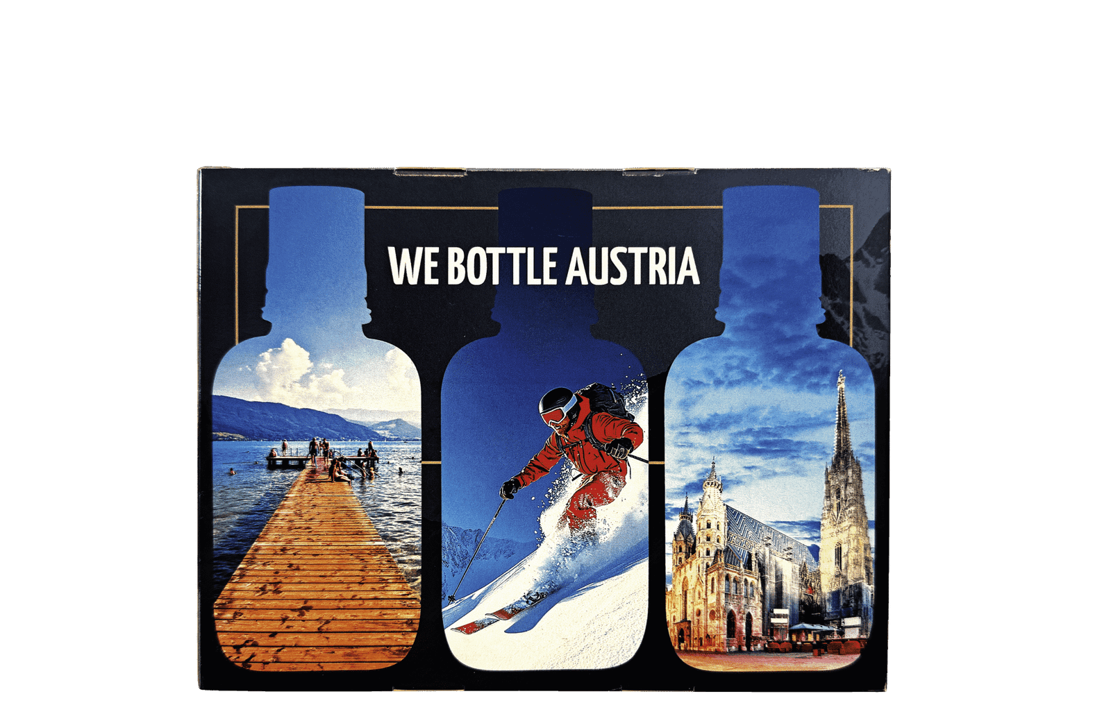 Marillen Schnaps 35%vol, Williams Birnen Schnaps 35%vol, Zirben Schnaps angesetzt 30%vol mit Stamperl