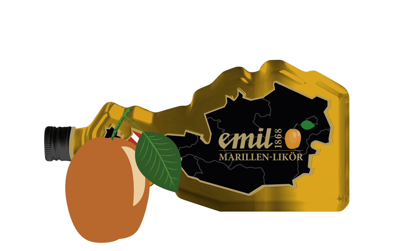 Marillen Likör 20%vol in einzigartiger Österreich-Formflasche – fruchtiger Likör von emil 1868